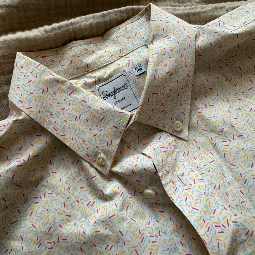 Schnayderman’s Confetti LS Men’s Button Up sz Large